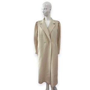 Vintage Diana Charles Cream Wool Blend Longline Coat